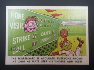 - Rare Artist Signed 1966 Fleer Baseball Weird - Ohs Card W/coa