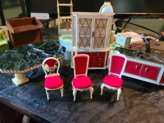 Ideal Petite Princess Fantasy Dollhouse Furniture Set Dining Room