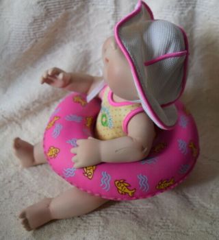 Vintage 1999 SIGNED CABBAGE PATCH BABY DOLL WITH SWIM INNER TUBE 3