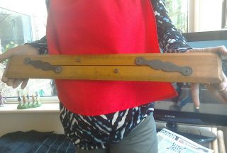 Very Large 24 " (61cms) Early Antique Captain Fields Improved Wooden Parallel Rule