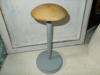 Vintage Wooden Hat Display Stand Millinery Wig Stand Upcycled Tall