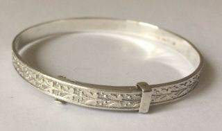 Vintage/antique,  Child/baby,  Expanding,  Sterling Silver,  Engraved Bangle