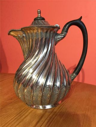 Antique Silver Plated Hot Water Coffee Jug With Bakelite Handle