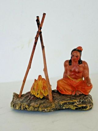 Antique Native American Indian Incense Burner Sitting By Fire