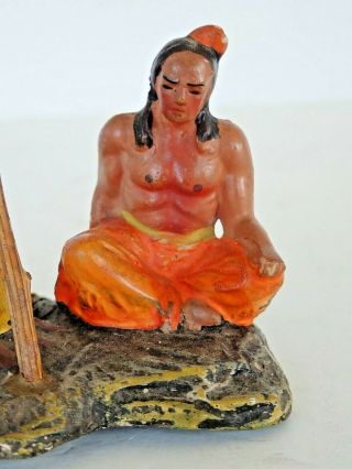 Antique Native American Indian Incense Burner sitting by fire 2