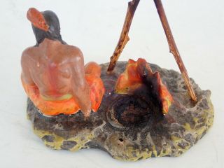 Antique Native American Indian Incense Burner sitting by fire 3