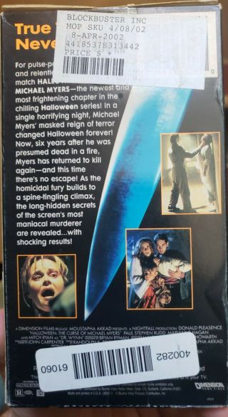 Halloween 6: The Curse of Michael Myers (VHS,  1996) rare horror oop 2