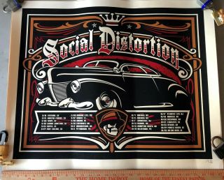 Rare 2011 Social Distortion Us Tour Poster Ltd 1/1500 Hand Screened 27.  5 " X 22.  5 "