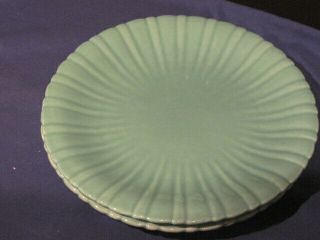 Antique STANGL COLONIAL Green 1930s DINNER PLATES ART DECO - 2 3