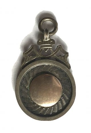 Antique English Sterling Silver And Gold Fob/medallion