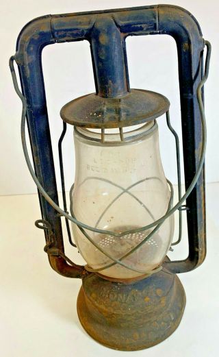 Antique Barn Find Dietz Monarch Lantern Oil Lamp Ny Usa Fitzall Loc - Nob