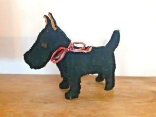 Vintage Antique Black Scotty Terrier Dog Miniature Soft Toy Fashion Dolls Friend