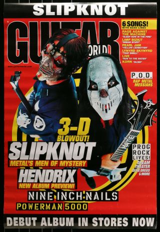 Rare Slipknot Debut Album Promo Poster Guitar World Cover,  2000