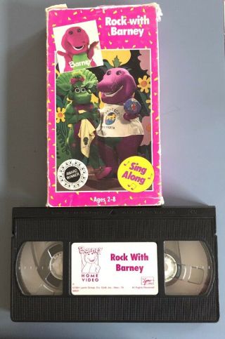 Vintage Barney & Backyard Gang Vhs - Rock With Barney - Sing Along Tape Rare
