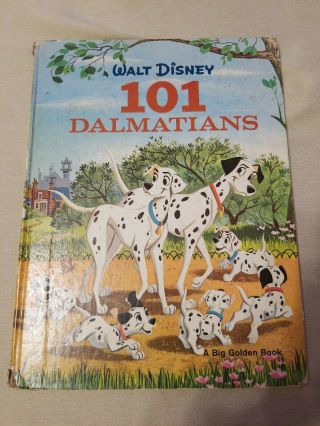 Walt Disney 101 Dalmatians Big Golden Book 1961 Rare