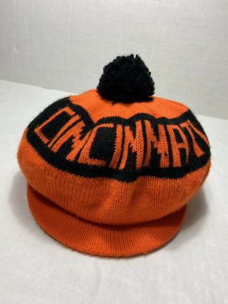 Vintage 80’s Cincinnati Bengals Knit Beanie Cap Nfl Football Retro Rare Hat Ohio
