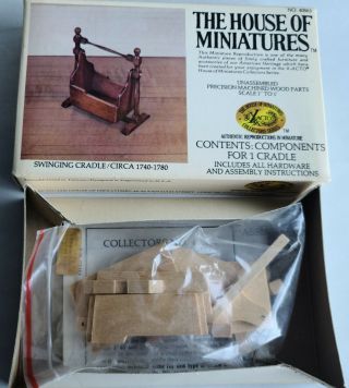 Vintage House Of Miniatures Dollhouse Miniature Swinging Cradle Kit,