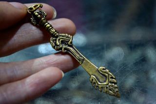 Collectible Rare Chinese Old Brass Handwork Exorcism Multiplier Antique Pendant