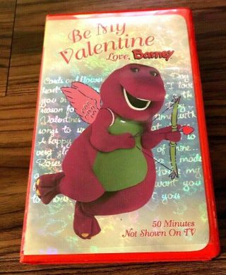 Be My Valentine Love Barney Vhs Movie Tape Purple Dinosaur Rare Vintage