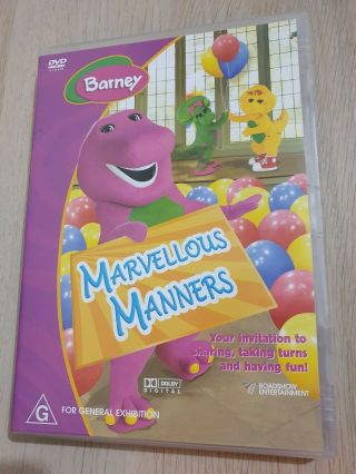 Rare Barney Marvellous Manners Dvd 2004 Region 4 Pal