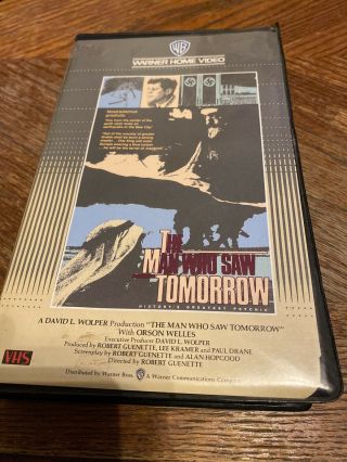 The Man Who Saw Tomorrow Vhs Rare Classic Orson Welles Wb Clamshell Future Sci F