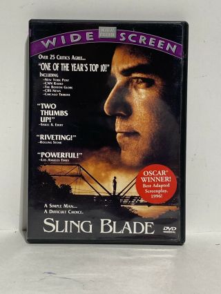 Sling Blade (dvd,  1996,  1998) Billy Bob Thornton,  Has Insert,  Authentic Very Rare