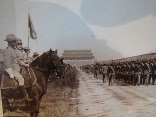 Antique 1901 Stereoview Photo Of 6th Us Military Calvary In Peking,  China