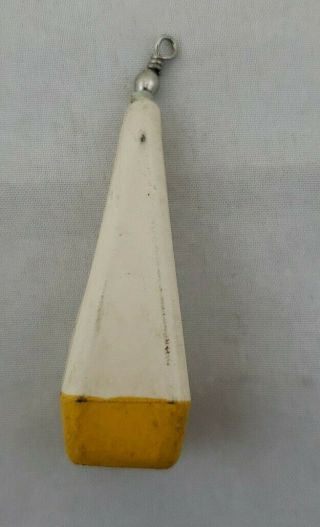 Rare Vintage Casting Weight Practice Plug Weber 3/8 Ounce White & Yellow 3