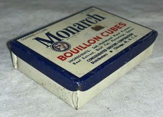 ANTIQUE MONARCH BOUILLON CUBES TIN LITHO CAN CONSOLIDATED GROCERY STORE CHICAGO 2