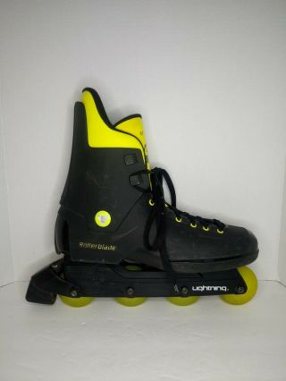 1988 Vintage Rollerblade Lightning Inline Skates Black Yellow Size 13 Mens Rare
