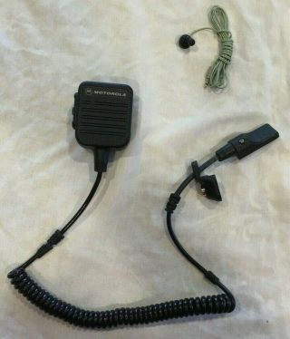 Rare Motorola Remote Speaker Clip Mic Saber Series W/2.  5mm Coiled Cord Nmn6166c