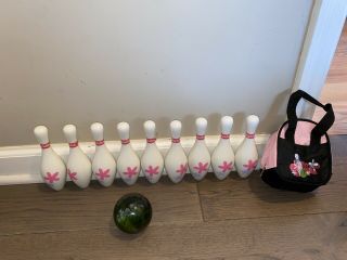 My Twinn Bowling Set (9 Pins (1 Is Missing),  1 Bowling Ball And 1 Bag)
