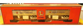 Very Rare Lionel Train Flatcars With 2 Apple Computer Logo Trailers