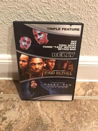 Belly / Paid In Full / Ghost Dog Set Triple Feature (dvd,  2015) Rare Oop Dmx Nas