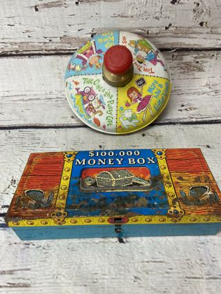 Antique Vintage Chein Spinning Tin Toy Top Made In Usa 1940 
