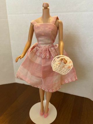 Vintage Barbie Clone Maddie Mod Mitzi Pink White Sun Dress.  Cute 1960’s