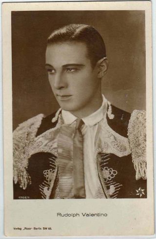 Vintage Printed Photo Postcard Of Rudolph Valentino (actor - Lover) Rare