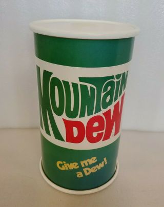 Rare Vintage Mountain Dew 9.  5 " Can Coin Bank / Display / Plastic/ Give Me A Dew