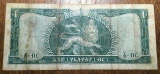 Éthiopie Billet De 1 Dollar Rare (bill 42) Voir Photos.