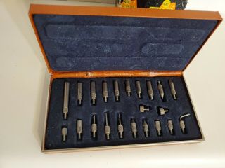 Rare Unique Brown & Sharpe Boxed 22 piece set of mini machine tools. 2