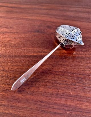 Rare Webster Sterling Silver Tea Ball Infuser Spoon - Floral Etched Pattern