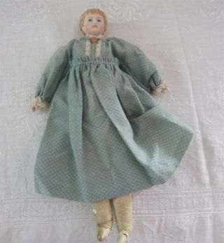 Antique China Doll W/ Porcelain Head,  Hands & Cloth Body 10 " Possible Kling?
