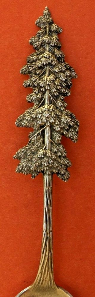 Rare Stunning Figural Tree Los Angeles California Sterling Silver Souvenir Spoon