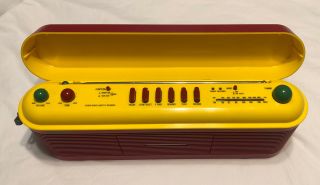 Sharp Am/fm Radio Qt - V40 Stereo Cassette Recorder Vintage - Rare - Red/yellow