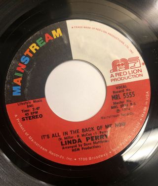 Linda Perry All In The Back Of Me Now Mainstream Records Rare Soul 45