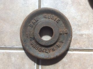 Dan Lurie Vintage Antique Scale Weight 1 1/2 Pounds,  Brooklyn,  Ny Cast Iron
