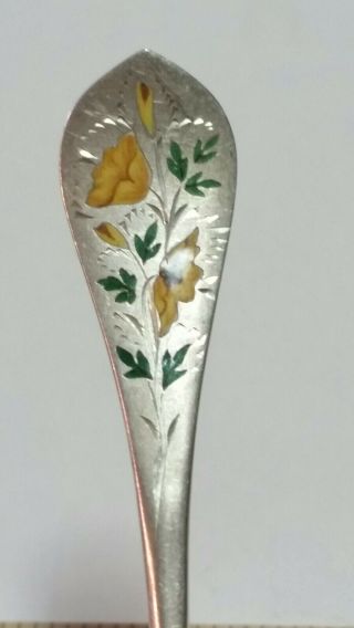 Dated 1895 Pasadena Antique Souvenir Spoon Sterling Silver Flowers