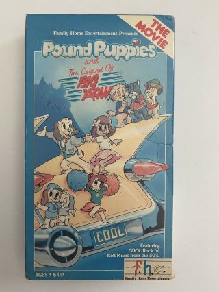 Pound Puppies And The Legend Of Big Paw (vhs,  1989) Rare Kids Animation Film