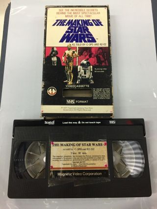 Star Wars The Making Of Rare 1977 Vhs Magnetic Video Cassette Tape Usa B2