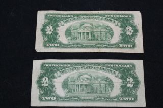 2 Lucky & Rare Series 1953 US Two Dollar Bill Silver Certificate Red Seal Bills 2